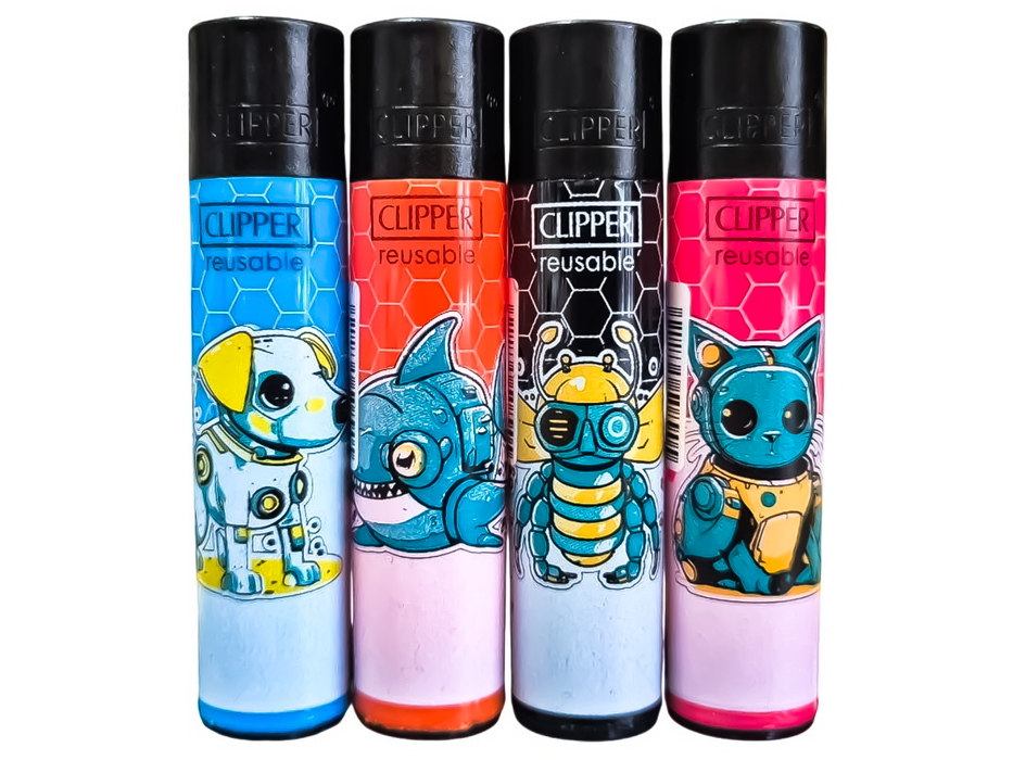 CLIPPER Lighters Printed 48’s Various Designs – Animal Robots 2 - 4/4 - VIR Wholesale