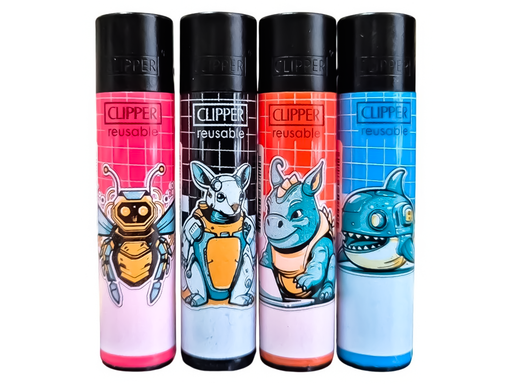 CLIPPER Lighters Printed 48’s Various Designs – Animal Robots 4 - 4/4 - VIR Wholesale