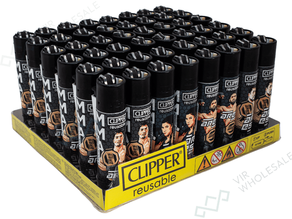 CLIPPER Lighters Printed 48’s Various Designs – Ares 6 MMA - VIR Wholesale