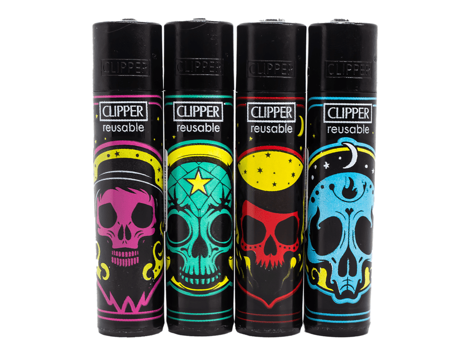 CLIPPER Lighters Printed 48's Various Designs – Black Magic Skulls - VIR Wholesale