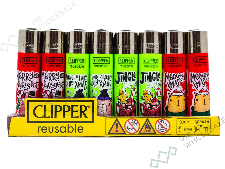 CLIPPER Lighters Printed 48's Various Designs - Christmas Design - VIR Wholesale