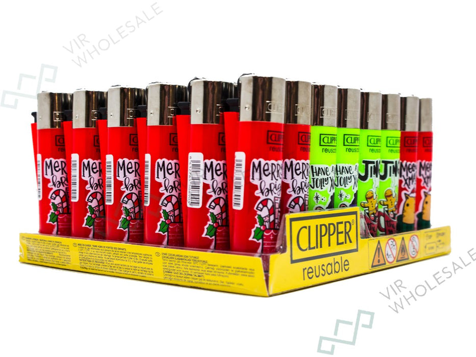 CLIPPER Lighters Printed 48's Various Designs - Christmas Design - VIR Wholesale