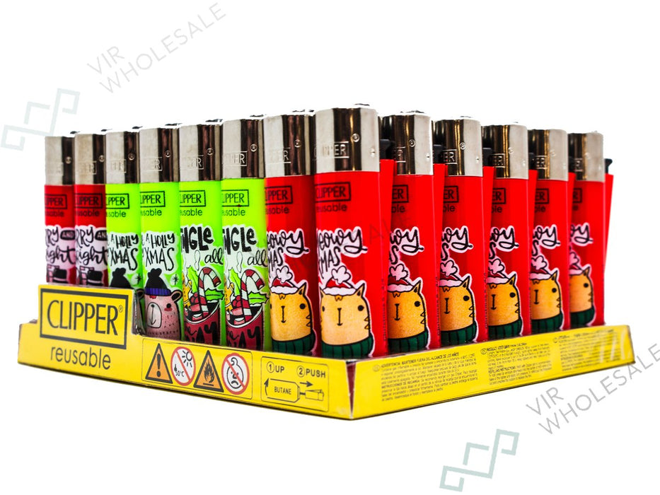 CLIPPER Lighters Printed 48's Various Designs - Christmas Design - VIR Wholesale