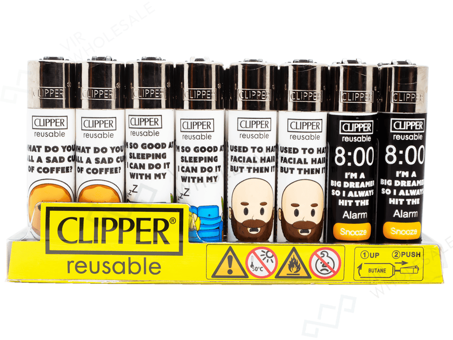 CLIPPER Lighters Printed 48's Various Designs – Dad Joke - VIR Wholesale