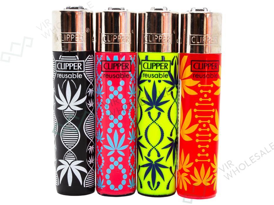 CLIPPER Lighters Printed 48's Various Designs – DNA Grass - VIR Wholesale