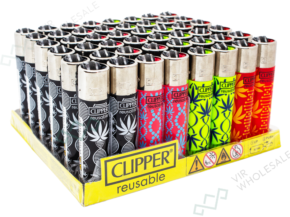 CLIPPER Lighters Printed 48's Various Designs – DNA Grass - VIR Wholesale