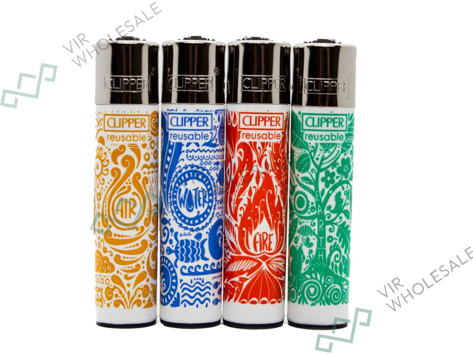 CLIPPER Lighters Printed 48's Various Designs - Element - VIR Wholesale