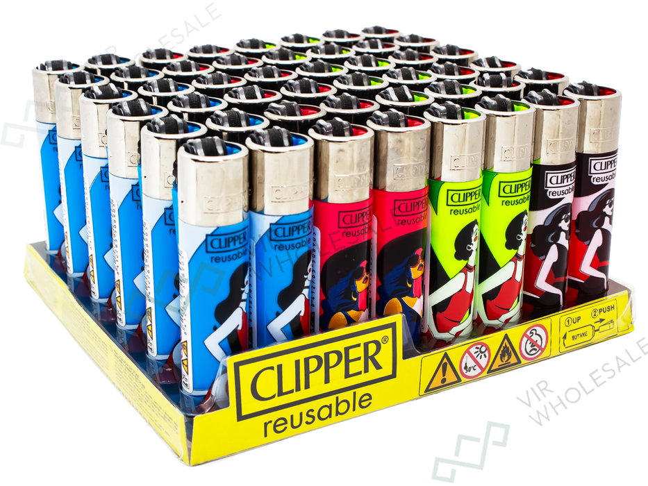 CLIPPER Lighters Printed 48's Various Designs – Fashion Girl - VIR Wholesale