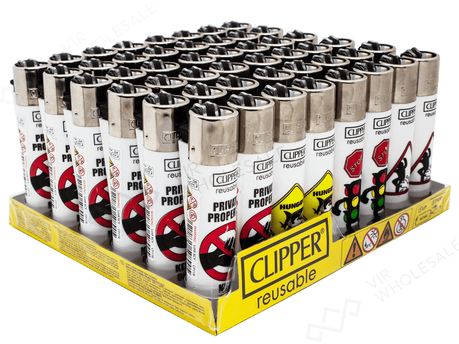 CLIPPER Lighters Printed 48's Various Designs – Forbidden Symbol - VIR Wholesale