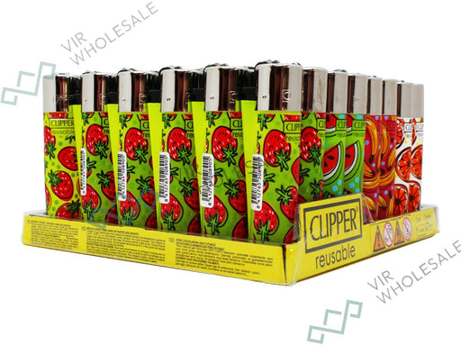 CLIPPER Lighters Printed 48's Various Designs - Fruity Summer - VIR Wholesale