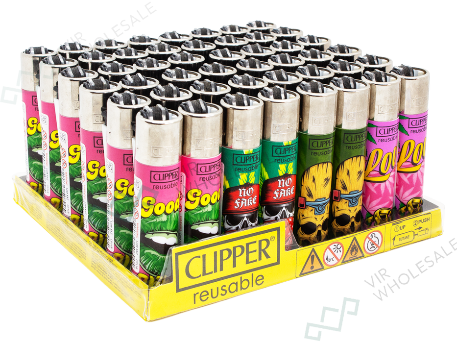 CLIPPER Lighters Printed 48’s Various Designs – G Vibes - VIR Wholesale