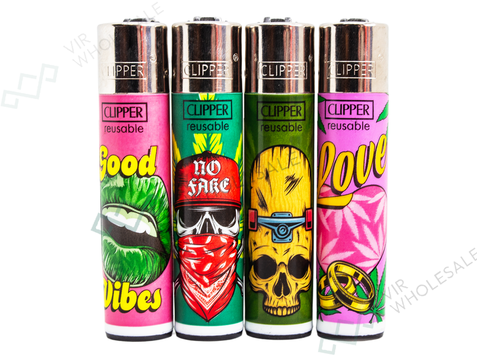 CLIPPER Lighters Printed 48’s Various Designs – G Vibes - VIR Wholesale
