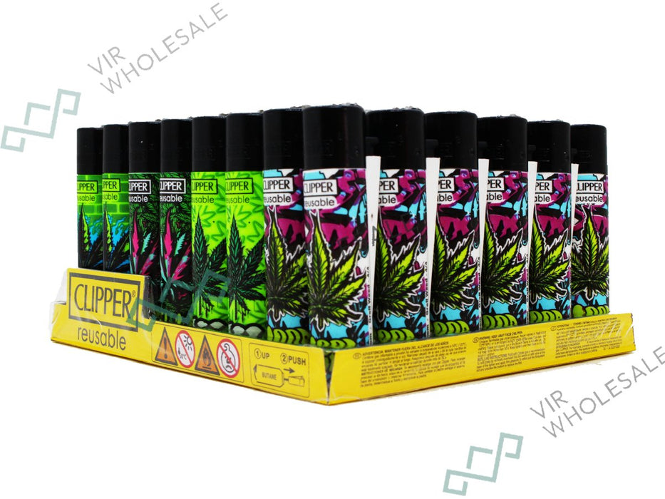 CLIPPER Lighters Printed 48's Various Designs - Graff Weed - VIR Wholesale