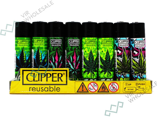 CLIPPER Lighters Printed 48's Various Designs - Graff Weed - VIR Wholesale