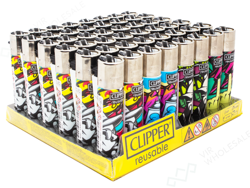 CLIPPER Lighters Printed 48's Various Designs – Graffiti - VIR Wholesale