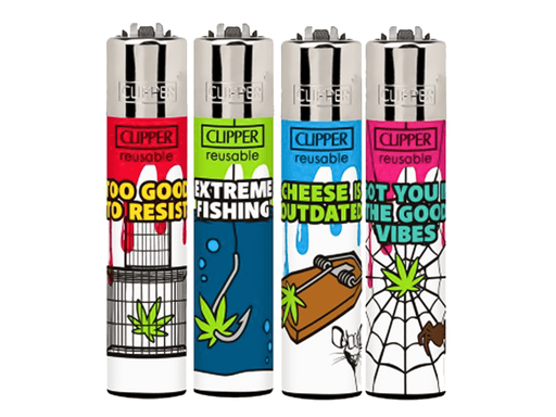 CLIPPER Lighters Printed 48’s Various Designs – Green Bait - VIR Wholesale