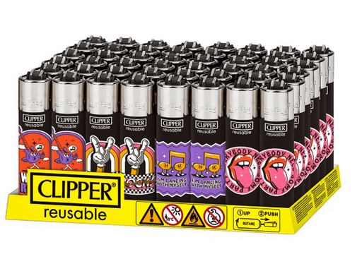 CLIPPER Lighters Printed 48’s Various Designs – Groovy World 3 - VIR Wholesale