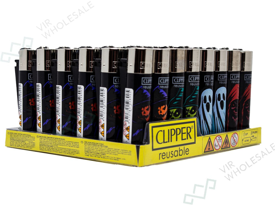 CLIPPER Lighters Printed 48's Various Designs - Halloween - VIR Wholesale