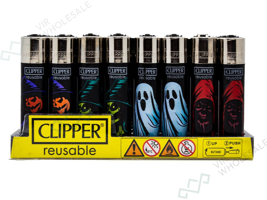 CLIPPER Lighters Printed 48's Various Designs - Halloween - VIR Wholesale