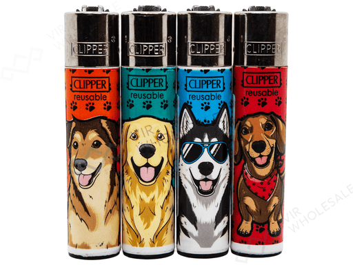 CLIPPER Lighters Printed 48’s Various Designs – Happy Dogs - VIR Wholesale