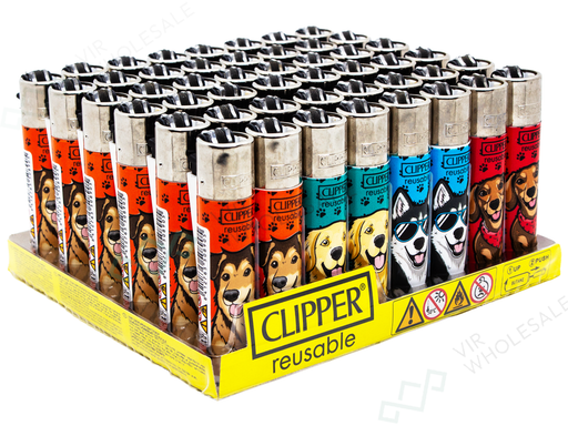 CLIPPER Lighters Printed 48’s Various Designs – Happy Dogs - VIR Wholesale