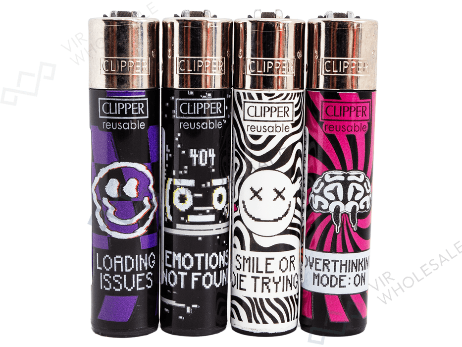 CLIPPER Lighters Printed 48’s Various Designs – Happy Problems - VIR Wholesale