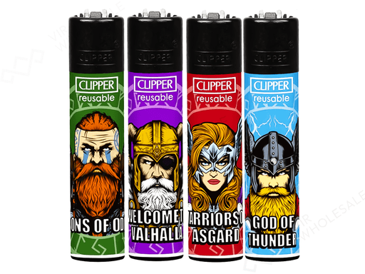 CLIPPER Lighters Printed 48’s Various Designs – Kings of Valhalla - VIR Wholesale