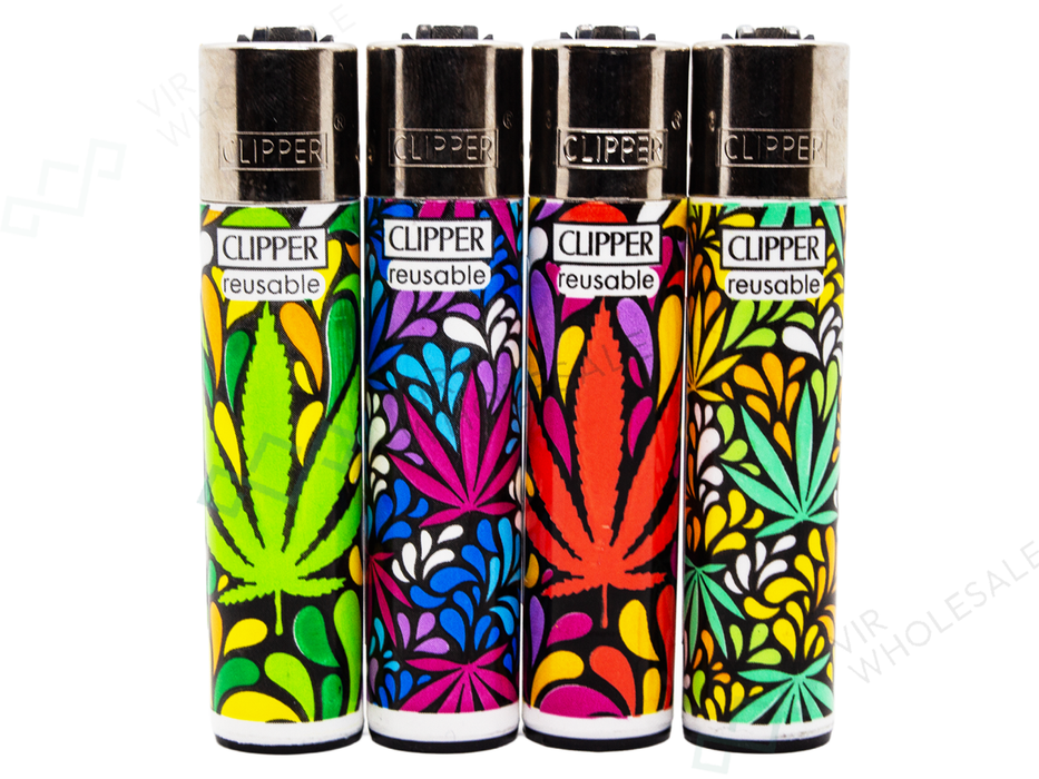 CLIPPER Lighters Printed 48’s Various Designs – Leaf Style - VIR Wholesale