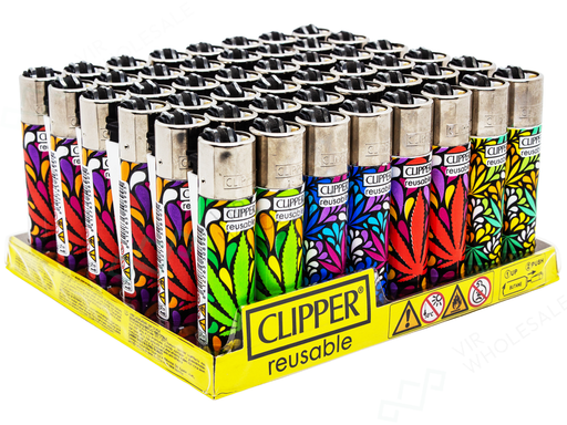 CLIPPER Lighters Printed 48’s Various Designs – Leaf Style - VIR Wholesale