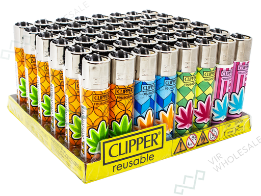CLIPPER Lighters Printed 48's Various Designs – Leaf Tile - VIR Wholesale