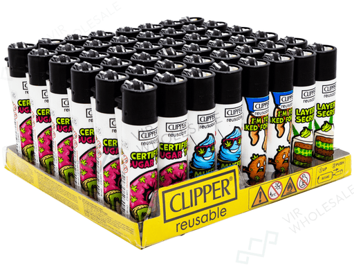 CLIPPER Lighters Printed 48’s Various Designs – Leafy Sugar - VIR Wholesale