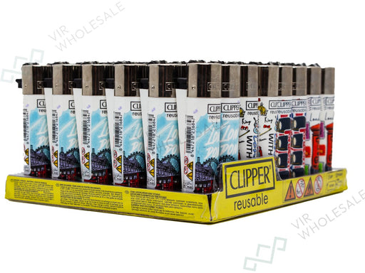 CLIPPER Lighters Printed 48's Various Designs - London - VIR Wholesale