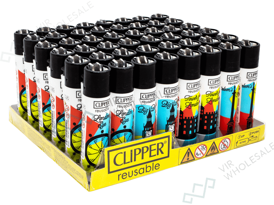 CLIPPER Lighters Printed 48’s Various Designs – London 52 - VIR Wholesale