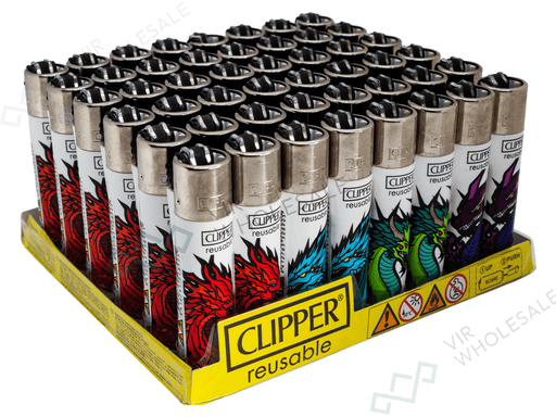 CLIPPER Lighters Printed 48’s Various Designs – Magic Dragon - VIR Wholesale
