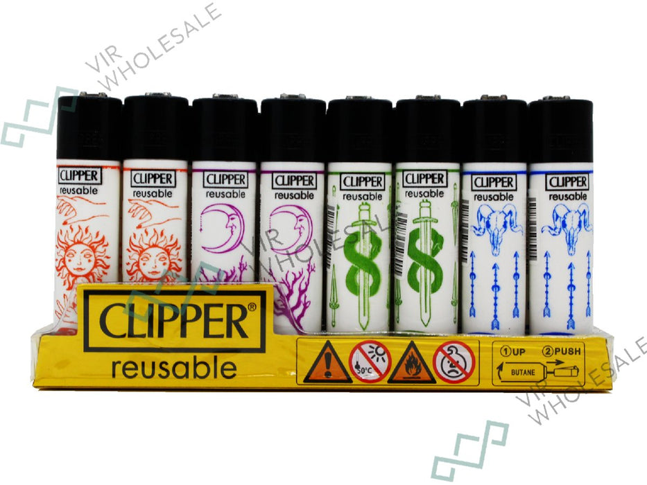 CLIPPER Lighters Printed 48's Various Designs - Magic Everywhere - VIR Wholesale