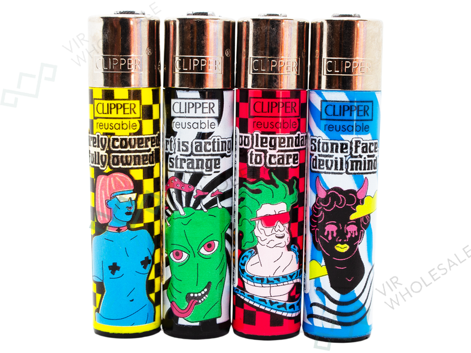 CLIPPER Lighters Printed 48's Various Designs – Marble Statues - VIR Wholesale