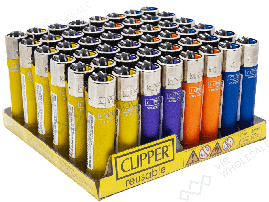 CLIPPER Lighters Printed 48’s Various Designs – Metallic Mix 4 - VIR Wholesale