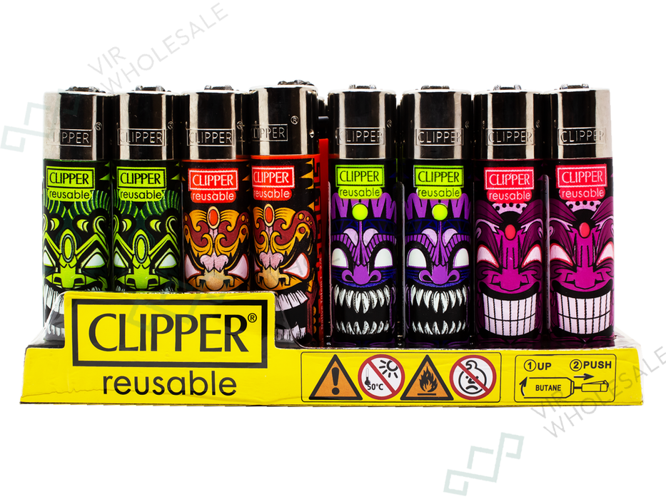 CLIPPER Lighters Printed 48’s Various Designs – Native Totem - VIR Wholesale