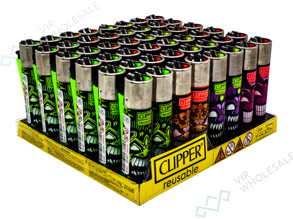 CLIPPER Lighters Printed 48’s Various Designs – Native Totem - VIR Wholesale