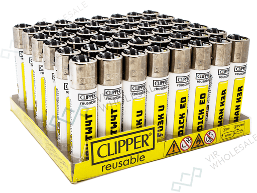 CLIPPER Lighters Printed 48's Various Designs – Naughty Words - VIR Wholesale
