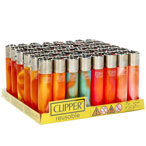CLIPPER Lighters Printed 48’s Various Designs – Orange Nebula - VIR Wholesale