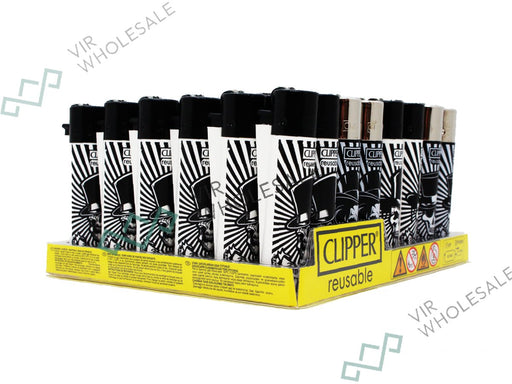 CLIPPER Lighters Printed 48's Various Designs - Party Skulls - VIR Wholesale