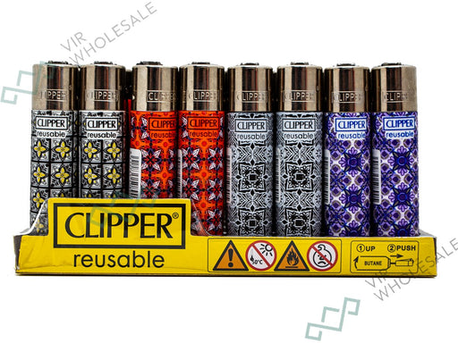 CLIPPER Lighters Printed 48's Various Designs - Posh Pattern - VIR Wholesale