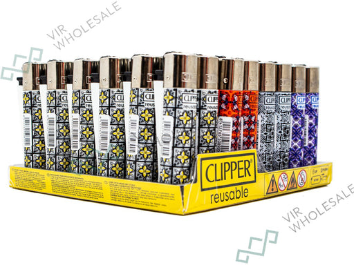 CLIPPER Lighters Printed 48's Various Designs - Posh Pattern - VIR Wholesale