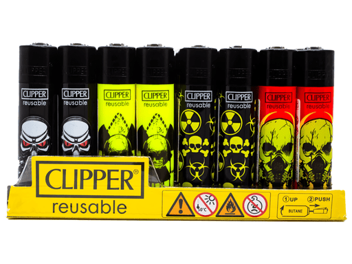 CLIPPER Lighters Printed 48's Various Designs – Radio Skulls - VIR Wholesale