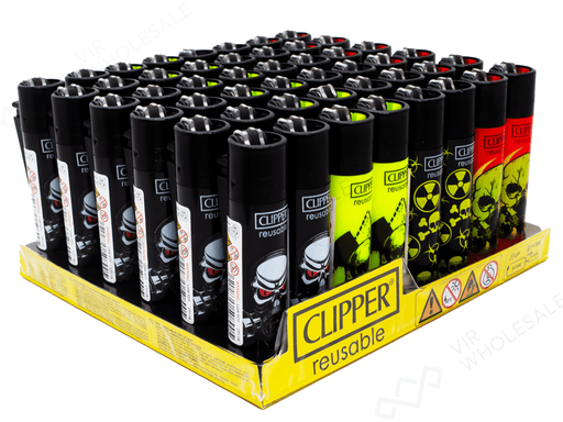 CLIPPER Lighters Printed 48's Various Designs – Radio Skulls - VIR Wholesale