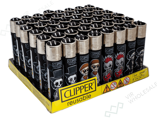 CLIPPER Lighters Printed 48’s Various Designs – Skull Parade - VIR Wholesale