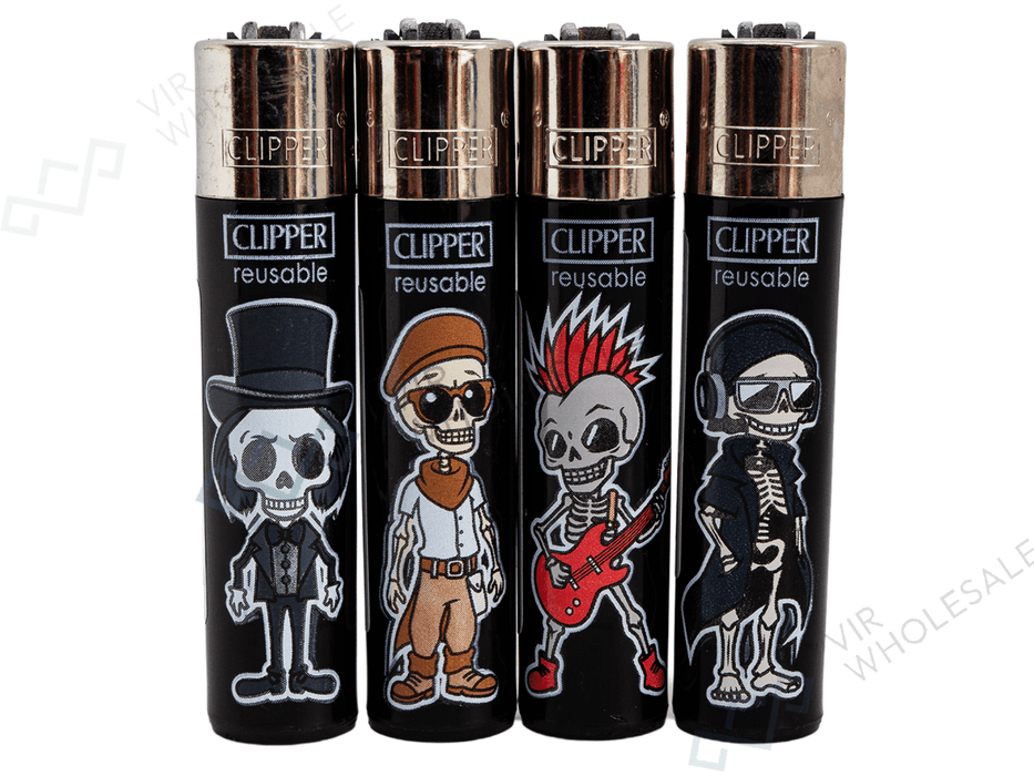 CLIPPER Lighters Printed 48’s Various Designs – Skull Parade - VIR Wholesale