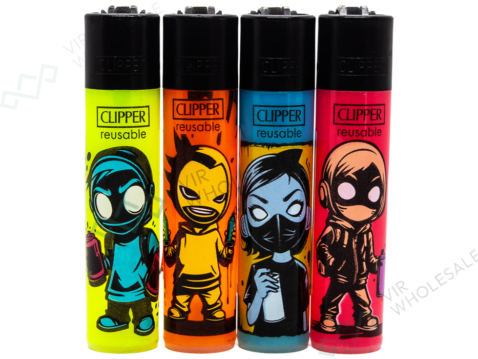 CLIPPER Lighters Printed 48’s Various Designs – Spray Crew - VIR Wholesale