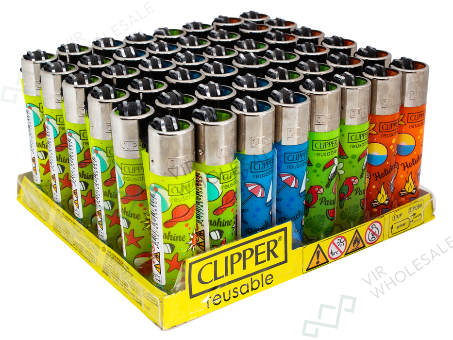 CLIPPER Lighters Printed 48’s Various Designs – Summer Pattern - VIR Wholesale